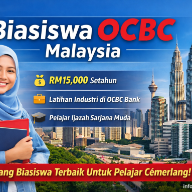 Biasiswa OCBC Malaysia 2026: Tajaan RM15,000 Setahun Untuk Pelajar Ijazah
