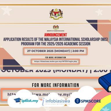 Malaysia International Scholarship (MIS) 2025/2026