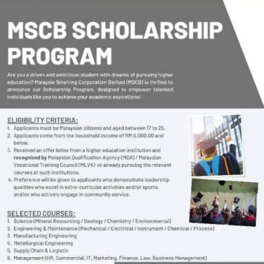 Program Biasiswa MSCB: Menerajui Pendidikan, Membina Kecemerlangan, dan Memupuk Pertumbuhan Komuniti