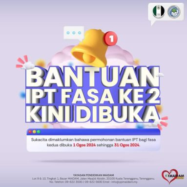 Permohonan Bantuan Awal Pengajian IPTA/IPTS MAIDAM 2024