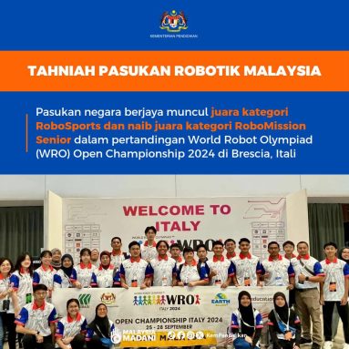 Malaysia Cemerlang di Pertandingan World Robot Olympiad (WRO) Open Championship 2024